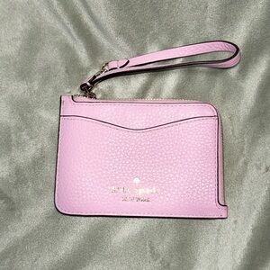 Kate Spade leila small card holder wristlet pink NWOT